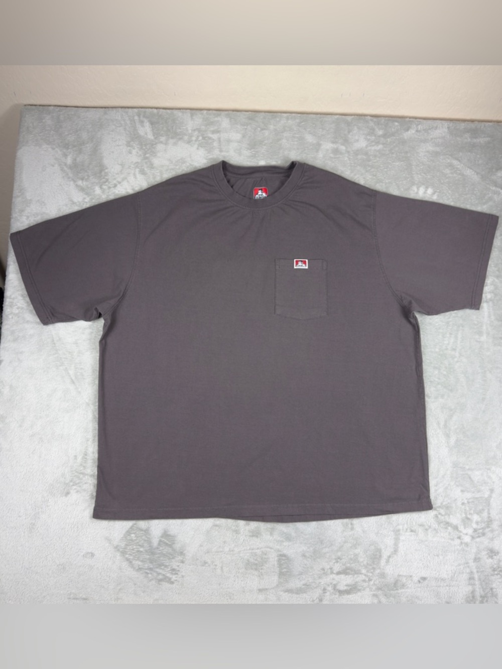 Ben Davis Shirt Mens Size 3XL Gray Faded Wash Short Sleeve Pocket Tee Cotton